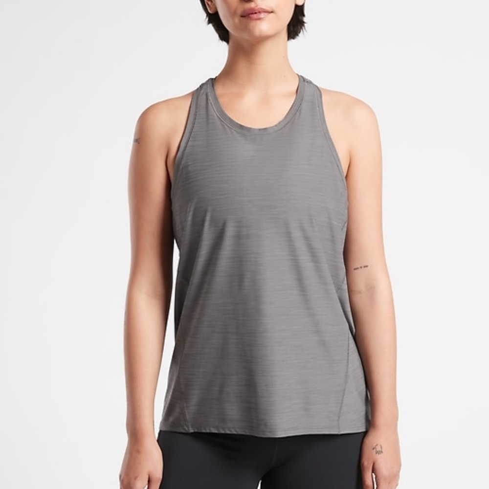 ATHLETA Ultimate Train Textured Tank, Heather Grey, Size XL
